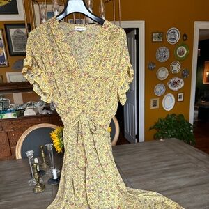 Max Studio yellow floral maxi dress